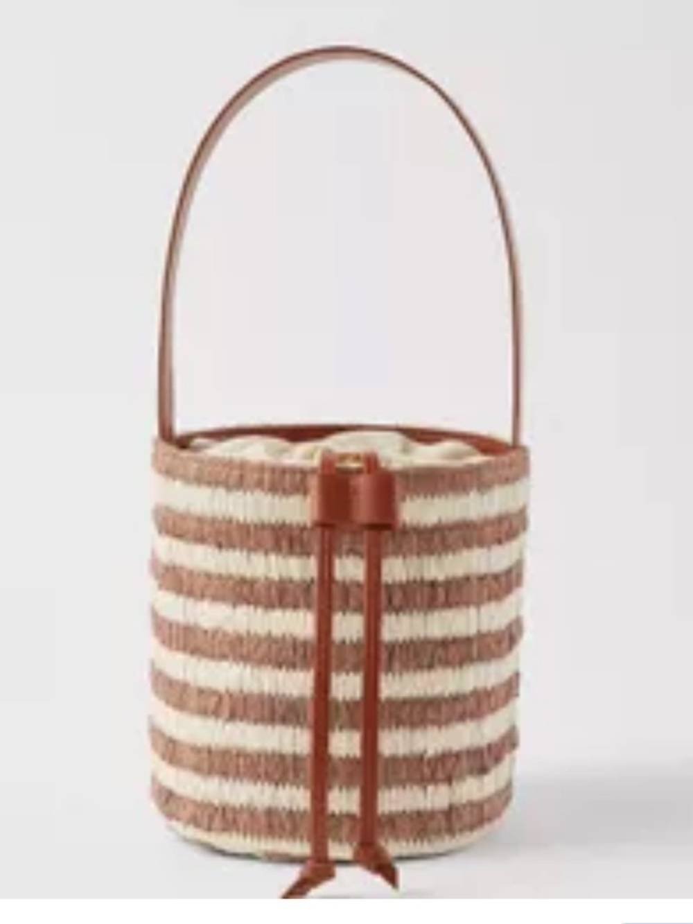 LOFT Raffia mini bucket bag NWT